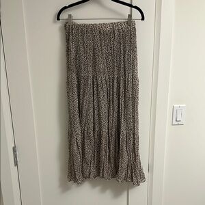 OAK + FORT animal print midi a-line skirt